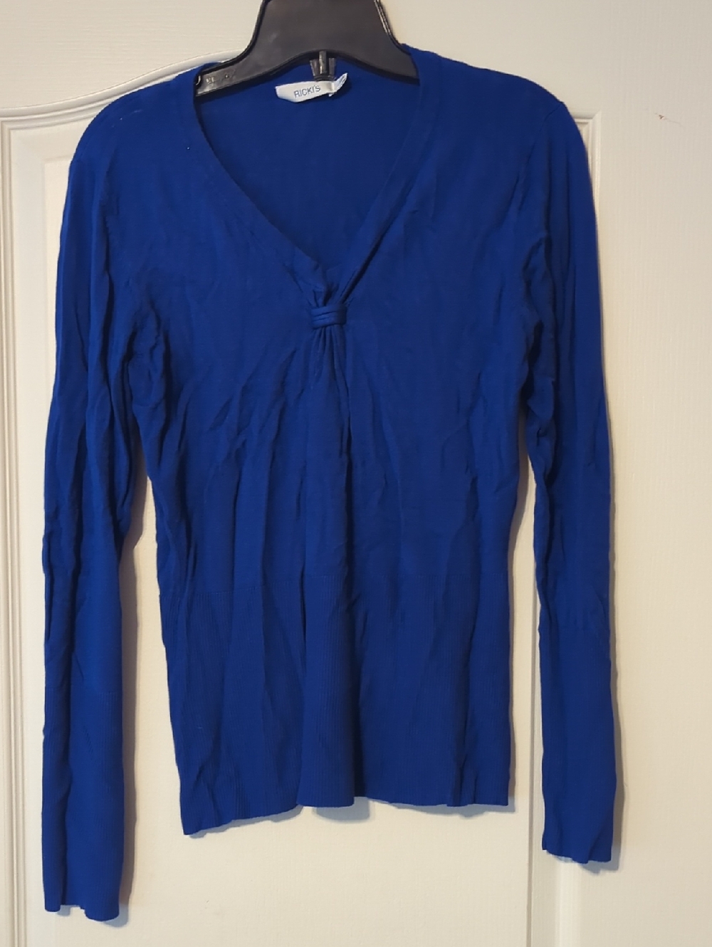 Ricki's Royal Blue Long Sleeve V-Neck Knot Front Top
